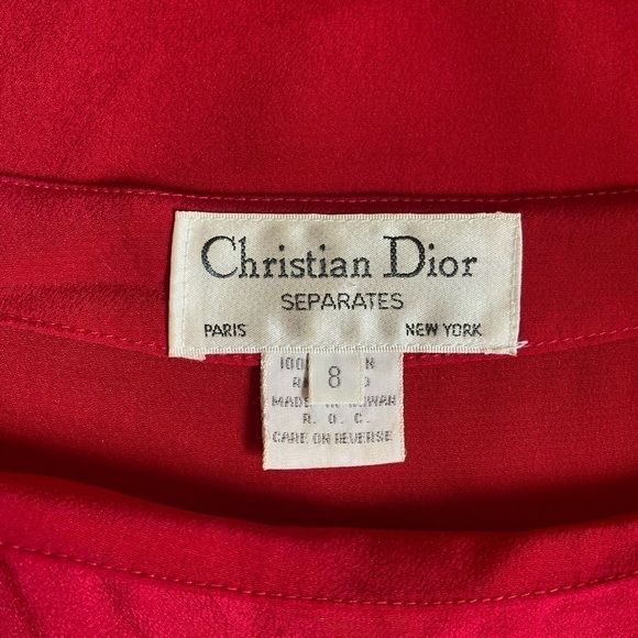 Christian Dior Vintage Bateau Neck Shell Blouse Size 8 - Picture 5 of 9